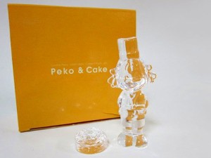 ケーキを作るペコちゃん クリスタル人形 不二家 フィギュア(中古品)