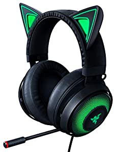 Razer Kraken Kitty Black ゲーミングヘッドセット USB THX7.1 ネコミミ Ch(中古品)