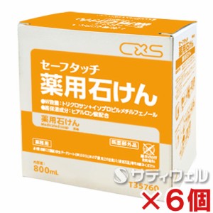 【送料無料】シーバイエス(ディバーシー)　セーフタッチ　薬用石けん 800ml　6箱セット