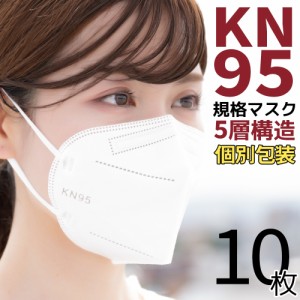 KN95マスク 10枚 マスク KN95 米国N95マスク同等 箱 在庫あり 5層構造 使い捨てマスク 10枚入り 防塵マスク 不織布マスク 使い捨て 白 不