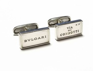 ブルガリ カフス カフリンクス シルバーカフス ＳＶ９２５ ロゴ カフスボタン ＢＶＬＧＡＲＩ　 【中古】  