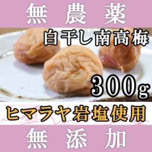 梅干し 無添加 無農薬 白干し南高梅 300g ヒマラヤ岩塩使用 熊野のご褒美 ミネラル岩塩使用 酵