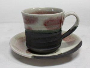 ラズベリーコーヒー碗皿 信楽焼　コーヒーカップ＆ソーサー　陶器　キッチン　和食器　 彩り