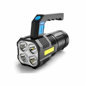 USB充電式 サーチライト COB マルチ 懐中電灯 ポータブル 4連 照明 ランプ 緊急 災害 500m 照射 tecc-ledserchl