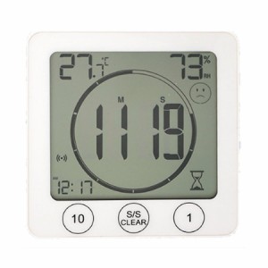 防水 デジタル 温湿度計 時計 タイマー 温度計 湿度計 温湿度計  置時計 置き時計 浴室 風呂 脱衣所 キッチン tecc-bsondo