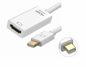 MiniDP to HDMI 変換アダプター 4K MacBook Mini DisplayPort to HDMI 変換ケーブル ミラー 拡張モード Thunderbolt ディスプレイ モニタ