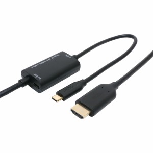 USB PD対応 USB Type-C ? HDMI変換ケーブル 2m ミヨシ MCO USD-PFH20/BK USB PD給電しながらスマートフォンやPCを液晶TVに出力