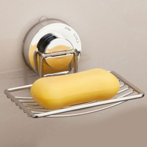 吸盤式　ステンレス ソープホルダー 石鹸ホルダー バスルーム 風呂 洗面台 DFS-SOAP-HOLDER