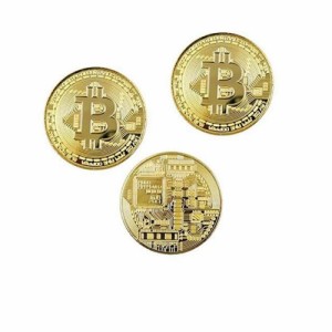 ビットコイン 3枚セット 黄金に輝く 金運 強運 ゴルフマーカー bitcoin レプリカ　景品 仮想通貨 雑貨 お守り プレゼント TEC-BITCOIND