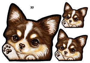 犬 ステッカー/チワワ77/犬/シール/ネーム入れ不可/愛犬/雑貨/グッズ/ペット/車/犬雑貨