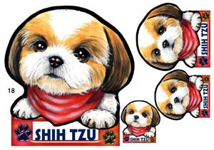 犬  ステッカー/シーズー18/犬/シール/ネーム入れ不可/愛犬/雑貨/グッズ/ペット/車/犬雑貨