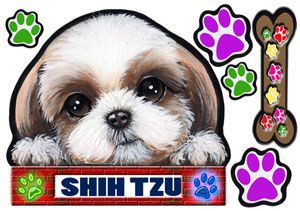 犬  ステッカー/シーズー35/犬/シール/ネーム入れ不可/愛犬/雑貨/グッズ/ペット/車/犬雑貨