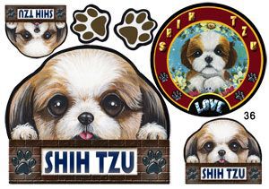 犬  ステッカー/シーズー36/犬/シール/ネーム入れ不可/愛犬/雑貨/グッズ/ペット/車/犬雑貨