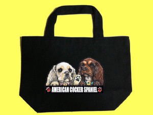 犬 トートバッグ/お散歩バッグ/アメリカンコッカースパニエル5[ネーム入れ不可]厚地キャンバ