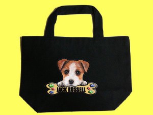 犬 トートバッグ/ジャックラッセル1/厚地キャンバスS/お散歩バッグ/犬[ネーム入れ不可]愛犬/雑