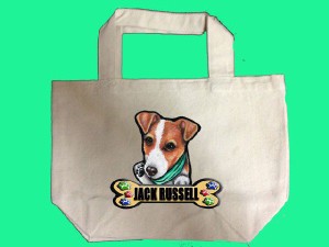 犬 トートバッグ/ジャックラッセル5/厚地キャンバスS/お散歩バッグ/犬[ネーム入れ不可]愛犬/雑