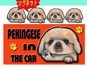 マグネット/犬ステッカー/ペキニーズ9グッズ[名前・ネーム入れOK!!] 犬/愛犬/雑貨/DOG IN CAR/オリ