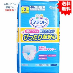 【送料無料】アテント 紙パンツ用尿とりパッド ぴったり超安心 男女兼用 約2回吸収 48枚入【お届けまで約１週間】