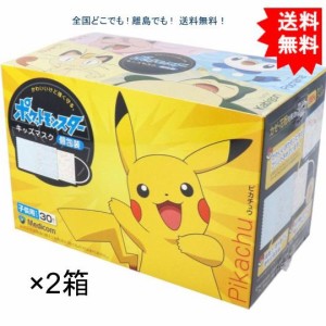 【送料無料】【2個セット】ポケットモンスター キッズマスク 子供用サイズ 個包装 30枚入【お届けまで約１週間】