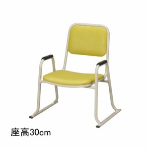 寺院用品 肘付本堂用お詣り椅子 アルミ 座高30cm 【メーカー取寄品】