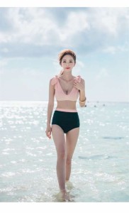 ツートーンビキニ 水着 ピンク リボン セクシー 海 ビーチ 夏 大きいサイズ プール