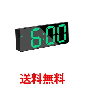 目覚まし時計 置き時計 デジタル LEDライト 静音設計 おしゃれ かわいい 子供 ブラック 長方形 (管理S) 送料無料