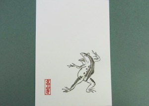 カエルのポストカード 木版はがき 鳥獣戯画 蛙