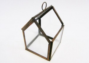 ブラス [ 真鍮 ]とガラスのハンギングケース　テラリウムハウス