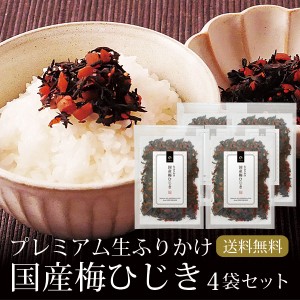 ふりかけ ひじき 国産梅ひじき 70g×4袋 メール便送料無料 ふりかけ おにぎり ご飯のおとも お茶漬け ギフト 時短 一人暮らし 食品