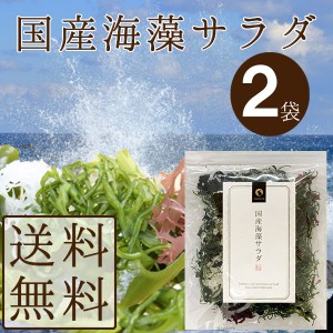 海藻サラダ 国産 50g 2袋セット メール便送料無料 三陸産わかめ 茎わかめ わかめ 赤とさか 白とさか 国産 ダイエット 無添加 一人暮らし 