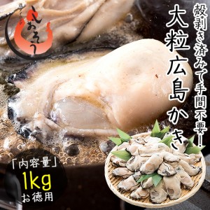 カキ 牡蠣 かき 剥き身 1kg（解凍後850g/大粒2L約26〜35粒）広島県産 贈り物 ギフト プレゼント 剥き身 BBQ 海鮮 