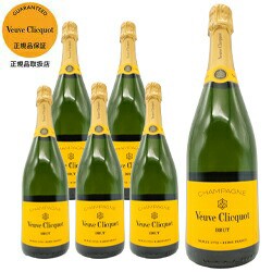 【6本セット】ヴーヴ クリコ イエロー ラベル ポンサルダン ブリュット 白 泡 N.V 正規 箱なし 750ml×6 シャンパン  ヴーヴクリコ ブー