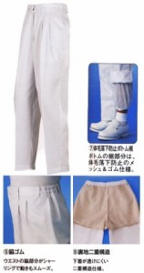 レディース白衣ズボン（裏地・裾ネット付）