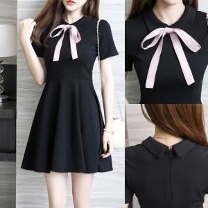 結婚式 ワンピース 首 元リボンの通販 Au Pay マーケット