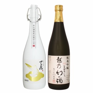 【お中元】日本酒 飲み比べセット 純米大吟醸 amamizu ×純米吟醸 越乃幻の酒 720ml×2本　退職祝い ギフト プレゼント 新潟地酒 塩川酒