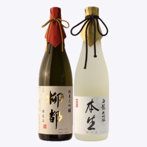 日本酒 飲み比べセット お歳暮 母の日 退職祝い ギフト プレゼント 720ml×2本セット 純米大吟醸 柳都×大吟醸 本生 一年熟成生原酒 結婚