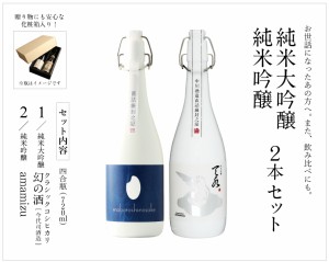 日本酒 飲み比べセット 父の日 退職祝い ギフト プレゼント 720ml×2本 コシヒカリ純米大吟醸 幻の酒 今代司酒造×純米吟醸 amamizu 中川