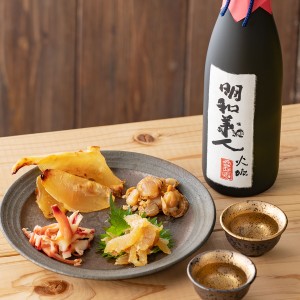 日本酒 おつまみセット 純米大吟醸酒 明和義人 720ml×海鮮珍味４種セット 父の日 退職祝い ギフト プレゼント 化粧箱 結婚祝い 内祝い 