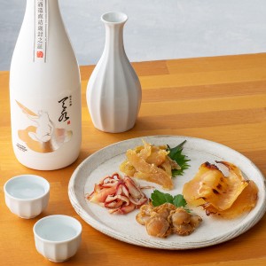 日本酒 おつまみセット 純米吟醸 amamizu（あまみず） 720ml×清酒漬け珍味4種セット 父の日 退職祝い ギフト プレゼント 男性　女性 化