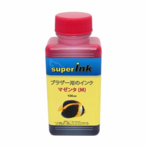 【純正に使いインク】ブラザー（BROTHER）詰替え互換インクマゼンタ（染料）詰め替え 互換インク superInk 100ml（全機種対応）＋ 手袋1