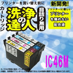 【印刷トラブルお任せ】洗浄の達人　エプソン　EPSON IC46　IC4CL46 インク洗浄液 IC46M マゼンタ プリンターインク　洗浄