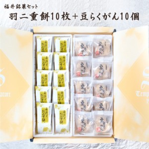 福井伝統銘菓セット 羽二重餅(白)10枚+豆らくがん10個 【かたいお菓子】