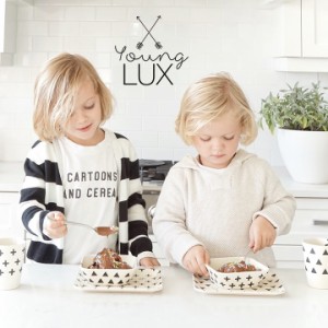 [日本初登場] Young LUX バンブーテーブルウェア ギフトセット 4タイプ対応 キッズ食器 ベビー食器 子供用食器セット モノクローム 食器