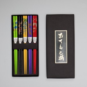 天然木製 箸 5膳セット 春物語 ギフトBOX入り お箸 おはし k_name