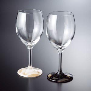 紀州塗り ぬりもん de Verre ワイングラス 蒔絵 万葉鶴 単品 ガラス デ ヴェール 日本製 国産