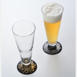 紀州塗り ぬりもん de Verre ピルスナーグラス ペアセット 金 銀 蒔絵 ボタニカル ビアグラス ビールグラス ソーダガラス デ ヴェール 日