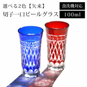 切子グラス 一口 ビールグラス 食洗機対応 おしゃれ ビアグラス 切子 グラス 100ml 単品 矢来 ガラス タンブラー ギフト プレゼント 冷酒