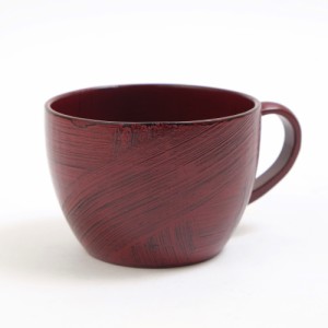 天然木製 マグカップ 大和型 ティーカップ コーヒーカップ コップ 根来 漆塗り 赤 軽い 和風 和モダン 割れにくい 和食器 k_name