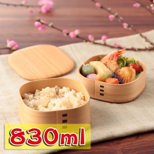 弁当箱 大館工芸社 曲げわっぱ くつわ 弁当箱 秋田杉 830ml 2段 日本製 お弁当箱 まげわっぱ 男子 大容量 女子 大人 子供 女の子 男の子 