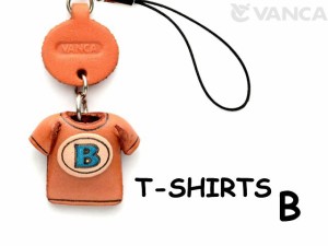 Tシャツ B （青） 携帯ストラップレザー 本革 VANCA/バンカクラフト革物語 40632